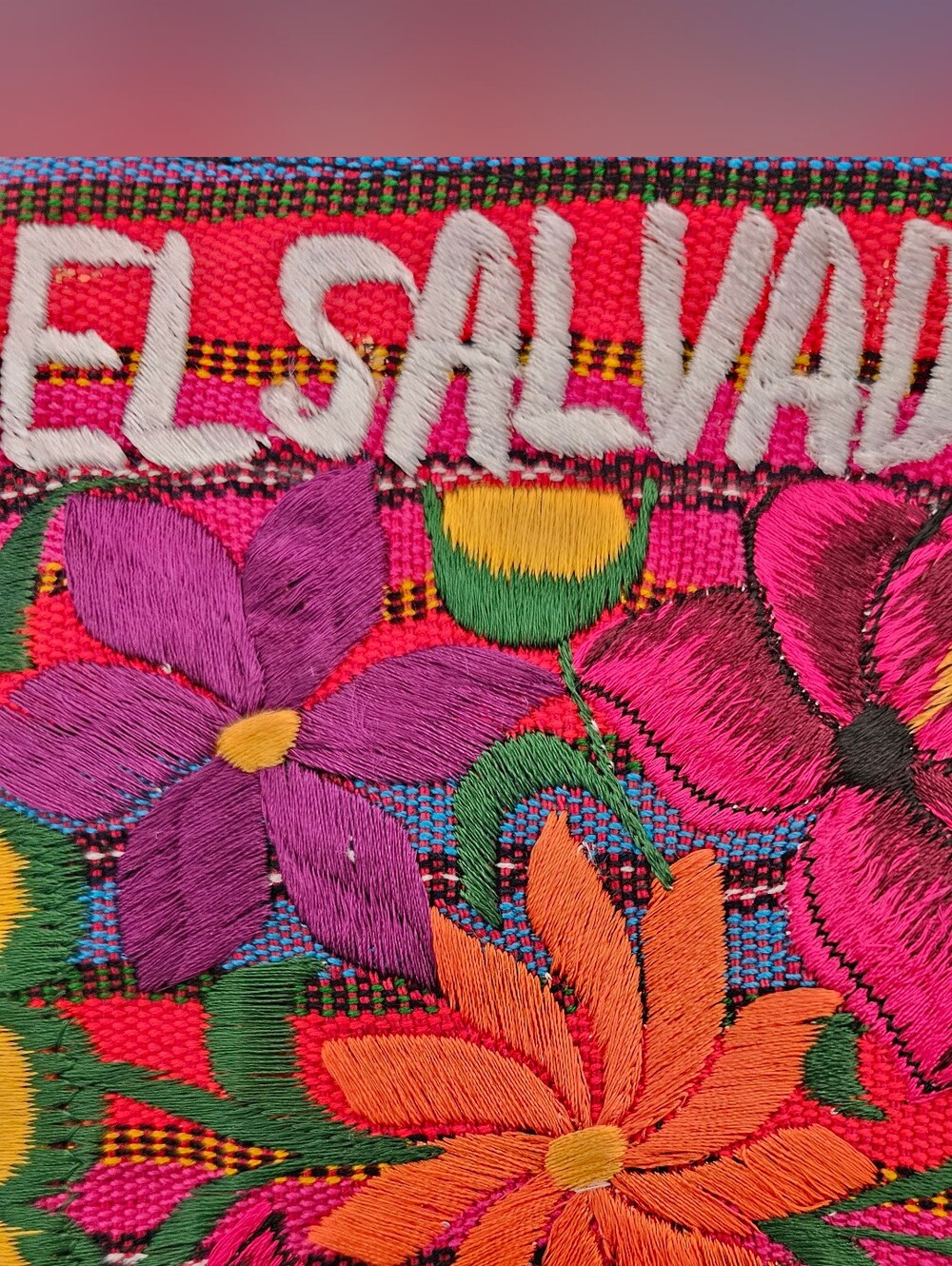 El Salvador Crossbody Embroidered Floral Serape Shoulder Purse 2 Zippers NEW - Picture 5 of 5